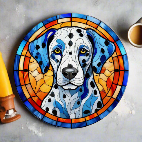 Dalmatian Glass Suncatcher Worktop Saver